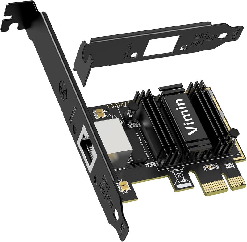 Vmin 5G Base-T PCIe Network Card with RTL8126, 5G Network Card RJ45 Port, 5G/2.5G/1000/100 Mbit/s, PCI Express Ethernet Adapter for Windows10/11, Vmware and Linux, Support WOL, for PCle x4, x8, x16 - Image 1